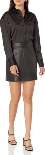 Vista 3 de The Drop Logan - Camisa de gran tamaño con hombros caídos para mujer