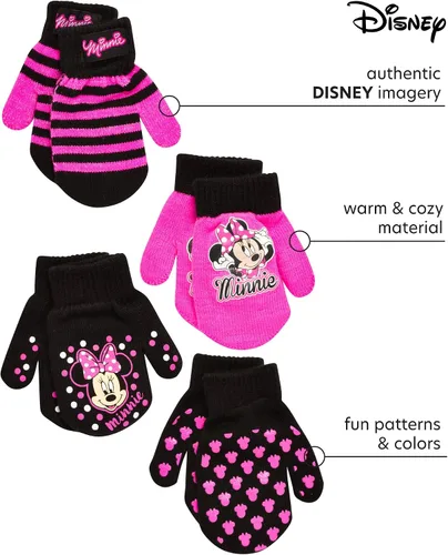Vista 2 de Disney Paquete de 4 guantes o manoplas para niñas Minnie Mouse, Vamperina (niñasniñas pequeñas)