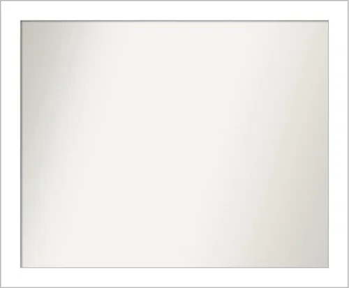 Vista 390 de Amanti Art Espejo de baño blanco para sobre el fregadero, 24 x 26 pulgadas, espejo rectangular blanco y blanco, marco de madera contemporáneo