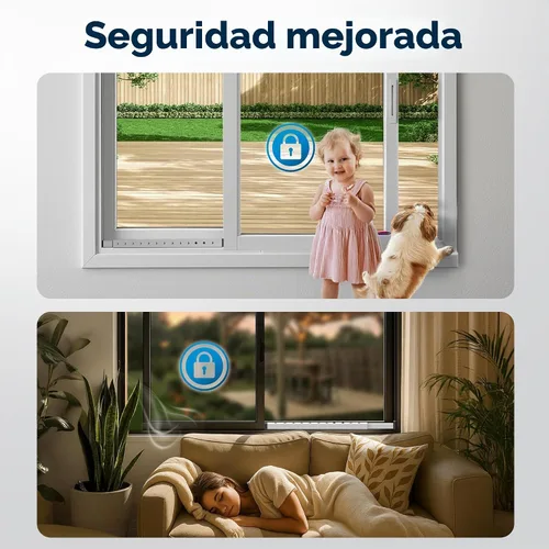 Vista 7 de Barra de ventana ajustable de seguridad para el hogar y cerradura de puerta corredera - 2 barras regulares High Impact Window Locks Window