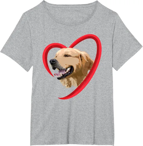 Vista 15 de Golden Retriever Corazón, regalo para ella, camiseta del día de San Valentín, Negro