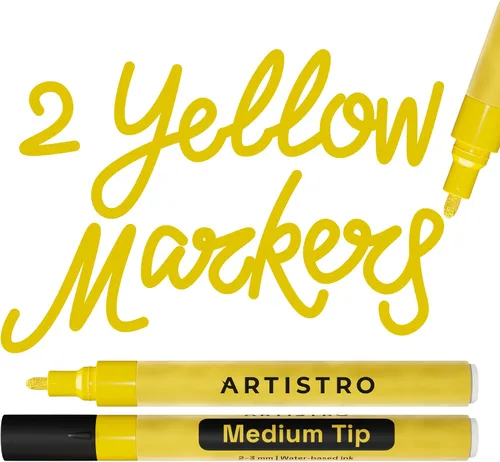 Vista 12 de Artistro 2 marcadores de pintura acrílica negros - 3mm marcadores de punta media - Perfectos para manualidades, proyectos de arte y más