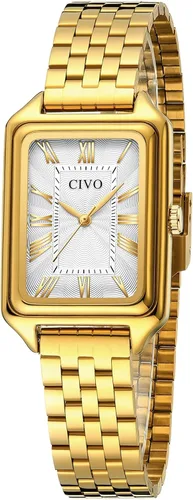 Vista 8 de CIVO Watches for Women with Small Wrists Vintage Quartz Bracelet Watch with Roman Dial - Gold Three-Hand Stainless Steel Watch - Gifts for
