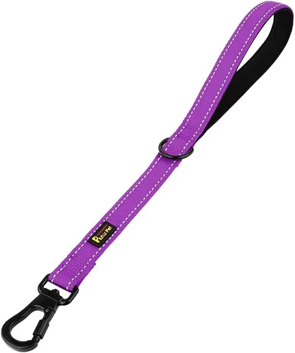 Vista 16 de PLUTUS PET Correa corta para perro, mango acolchado de nailon reflectante, correa de tráfico fuerte con clip de mosquetón, perfecta para perros Beige