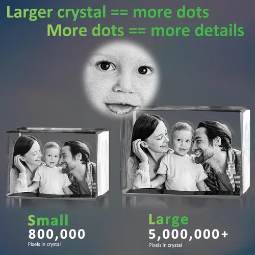 Vista 2 de Foto de cristal 3D, regalos personalizados para padre, papá, marido, mamá, esposa, hombres, mujeres, ella, él, regalos de cumpleaños conmemorativos