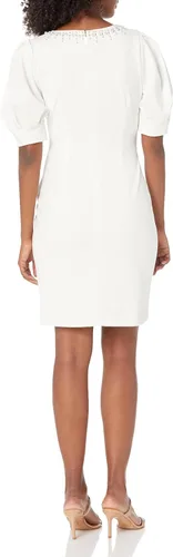 Vista 5 de Karl Lagerfeld Paris Vestido de manga abombada adornado para mujer