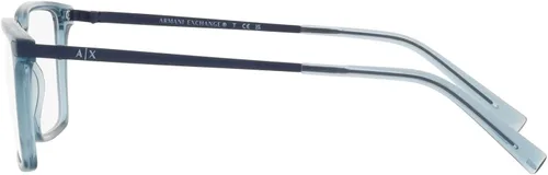 Vista 4 de AX ARMANI EXCHANGE AX3077 - Marcos rectangulares para anteojos con receta para hombre, lente transparente brillanteazul demostración, 2.126in, Azul