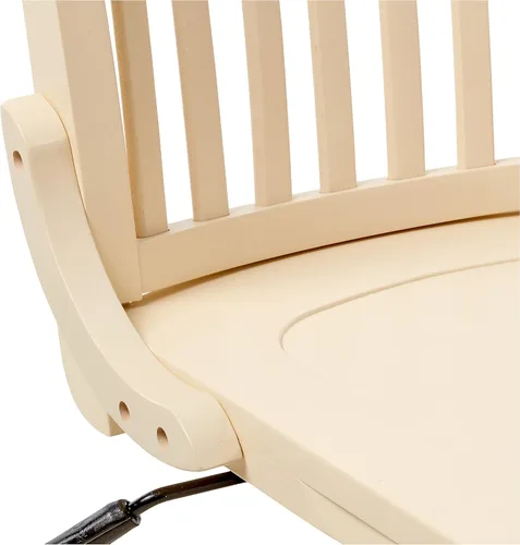 Vista 6 de OSP Designs Silla de madera Deluxe, sin reposabrazos, silla de escritorio con asiento de madera, color blanco antiguo, Madera, Blanco antiguo