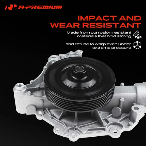 Vista 5 de Bomba de Agua del Motor A-Premium con Junta y Polea [compatible con DOHC, 6Cil 2.5 3.0 3.5L] Compatible con Mercedes-Benz