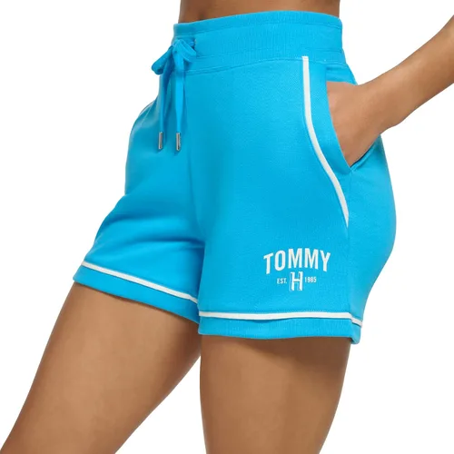 Vista 2 de Tommy Hilfiger Pantalones cortos estampados con cordón y cintura acanalada para mujer