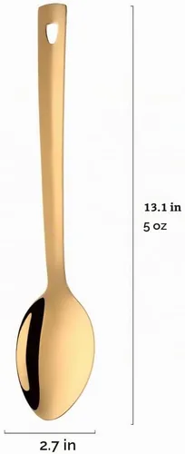 Vista 5 de Cucharas de servir de acero inoxidable: juego de 6 cubiertos de mango largo, cucharadas grandes de metal para servir cocina buffet banquete de 13