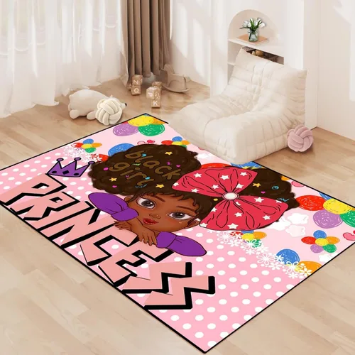 Vista 6 de Alfombra de gato para habitación de niñas, diseño de dibujos animados, decoración para dormitorio, bonita alfombra de área de gatos, alfombras