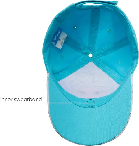 Vista 5 de Disney Gorra de béisbol Frozen para niñas, diseño de princesa Elsa y Anna con ala curvada (2T-7), Morado
