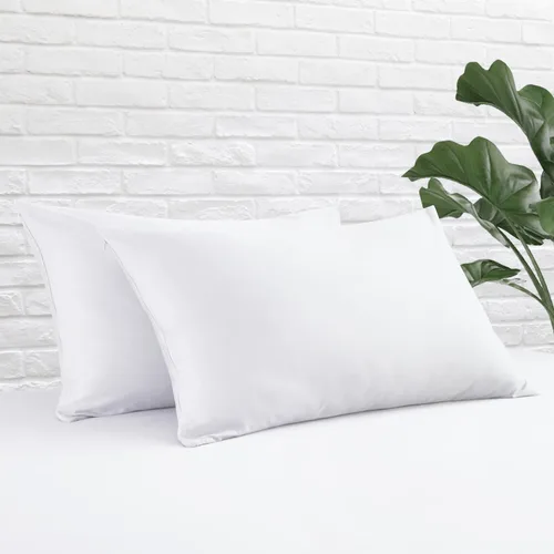 Vista 32 de Juego de 2 protectores de almohada estándar, 100% algodón egipcio con cremallera, 400 hilos, tejido satinado, algodón, color beige, fundas