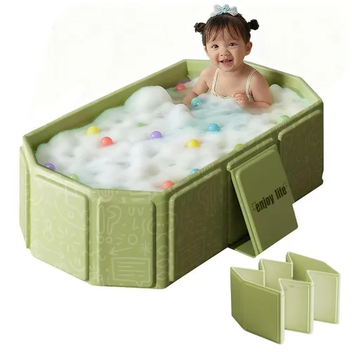 Vista 8 de Bañera para niños pequeños, bañera portátil y plegable para niños