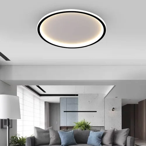 Vista 19 de Lámpara de techo LED regulable de montaje empotrado, lámpara de techo empotrada redonda moderna de 12 pulgadas con ajuste de aplicación, lámpara