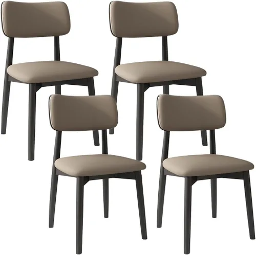 Vista 57 de YVYKFZD Solid Wood Dining Chairs, Kitchen Chairs Set with Curved Backrest, Leather Upholstered Dining Room Chair, Armless Living Room Chair, for