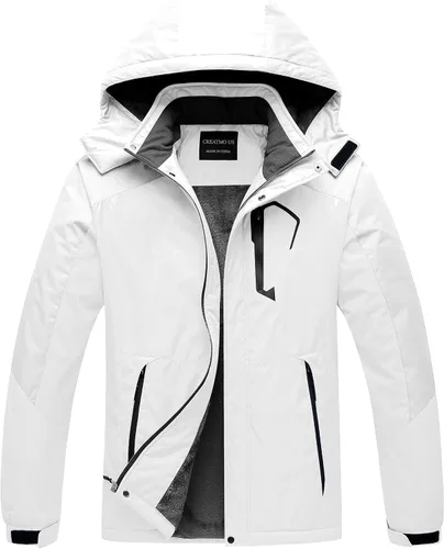Vista 14 de CREATMO US Chaqueta de esquí impermeable de montaña para hombre, resistente al viento, abrigo de invierno cálido para snowboard