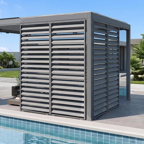 Vista 18 de Domi Pergola Screen All Aluminum, sombra de privacidad, 1 paquete, marrón