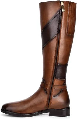 Vista 4 de FRANCO CUADRA Botas de equitación para mujer en piel auténtica, color marrón, 83TTSTS