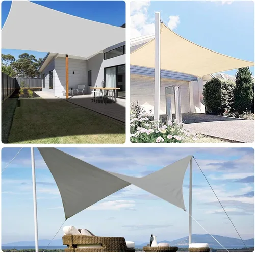 Vista 7 de RICHIE Toldo rectangular mejorado de 6 x 10 pies, resistente al agua y bloquea los rayos UV, para patio al aire libre, césped, playa, jardín, Gris