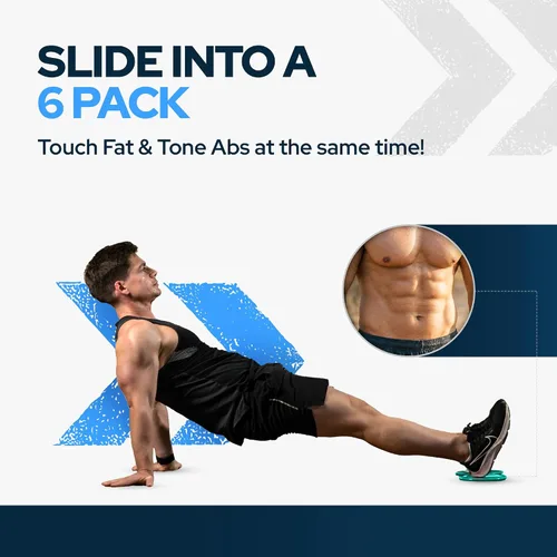 Vista 4 de Iron Core Fitness 2 discos deslizantes de doble cara, deslizadores de núcleo Ultimate Core Ab Fitness Trainer. Equipo de entrenamiento abdominal