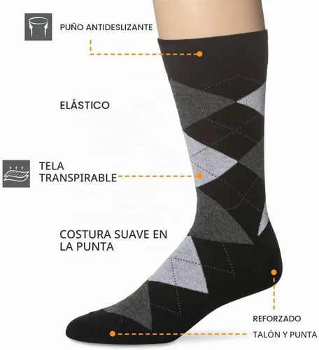 Vista 2 de KM Legend Men's Dress Socks, 5-Pair Classic Men's Formal Socks, Premium Dress Socks For Men for Business Negro