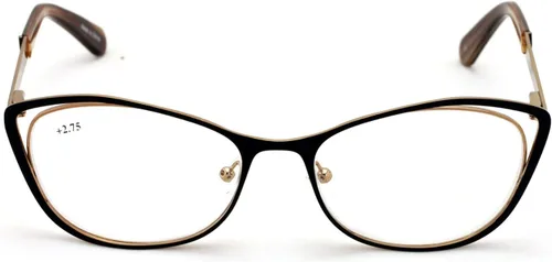 Vista 2 de Gafas de lectura con marco óptico Cateye de alta calidad para mujer, lectores de metal a la moda