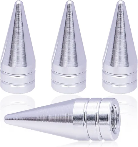 Vista 71 de 4 piezas de tapas de válvula de rueda con forma de punta, válvula de rueda de aleación de aluminio con punta, cubiertas universales de válvula