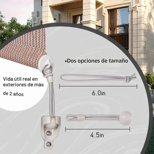 Vista 8 de Kit de tapa de extremo elástico para piezas de persiana enrollable Beige