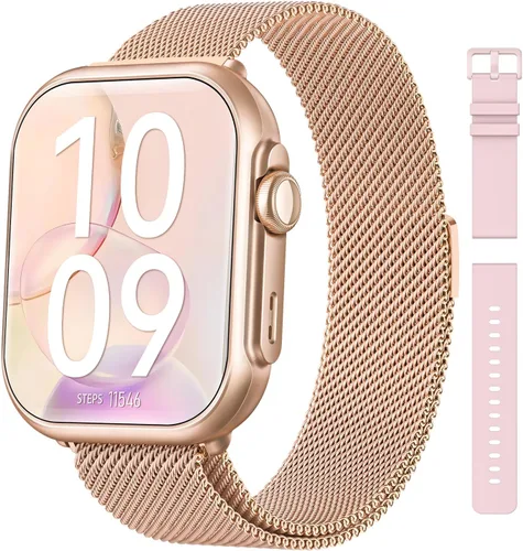 Vista 4 de Relojes inteligentes para fitness, mujeres y hombres: reloj inteligente para iPhone y Android con llamadas Bluetooth con 30 días de sueño
