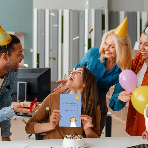 Vista 5 de Divertida tarjeta de cumpleaños para amigos, bonita tarjeta de cumpleaños para mujeres, mira a ti, todo lindo y viejo, tarjeta de regalo