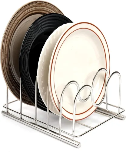 Vista 4 de LENITH Soporte para tabla de cortar de alambre de acero inoxidable 304, organizador de tabla de cortar para cocina con 5 seccionales