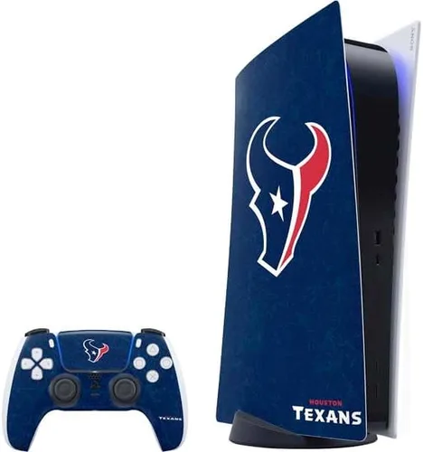Vista 14 de Skinit Calcomanía para juegos compatible con PS5 Bundle – Diseño oficial de NFL Houston Texans en blanco y negro