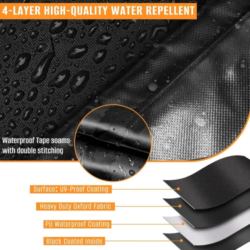 Vista 3 de Kovshuiwe Juego de 4 fundas impermeables para patio, sillas de jardín, mesa de café, funda para conjunto de muebles de patio para sofá exterior