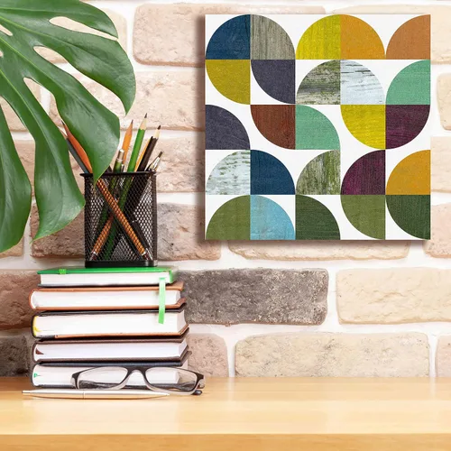 Vista 6 de Epic Graffiti 'Rustic Rounds 3.0' de Michelle Calkins, lienzo de arte de pared Giclée, 12 x 12 pulgadas