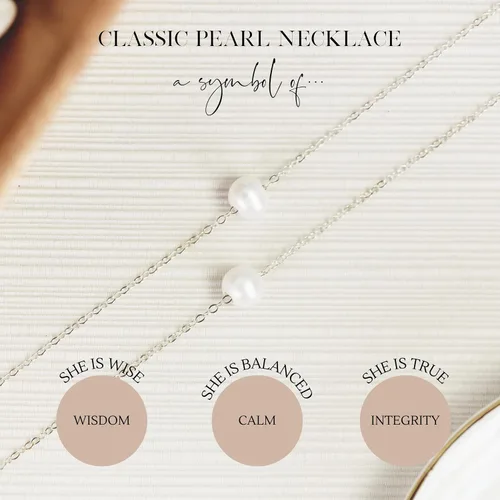 Vista 10 de Graduation Gifts for Her Daughter Congrats Grad Necklace Pearl 18 Inches
