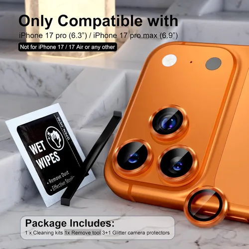 Vista 374 de Choiche Compatible para iPhone 16 Pro/iPhone 16 Pro Max Protector de Lente de Cámara, Vidrio Templado 9H Protector de Pantalla de Cubierta de Cámara