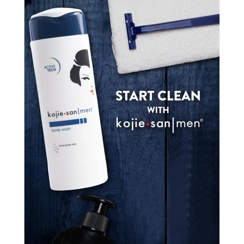 Vista 5 de Kojie San Gel de baño para hombre con tecnología avanzada activa, 10.1 fl oz – Gel de ducha hidratante para piel de hombre, fórmula de limpieza