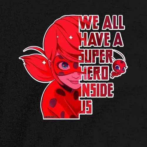 Vista 3 de Pop Threads Miraculous Ladybug and Cat Noir Merch Hero Inside - Camiseta para mujer