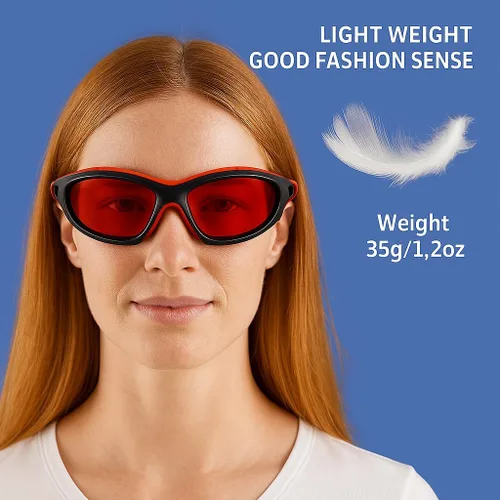 Vista 2 de JILERWEAR Profesional 180nm-540nm OD 6+ Violet/Blue/Green Laser Safety Glasses para 405nm, 445nm, 450nm, 473nm, 532nm láser ligero y diseño de moda