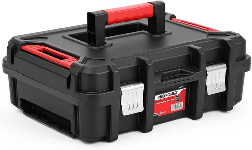 Vista 18 de MAXPOWER Caja de herramientas pequeña, cajas de herramientas de plástico de Rojo