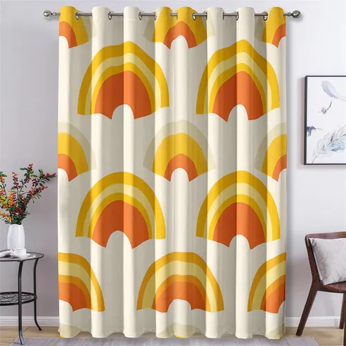 Vista 10 de Cortinas de ilusión óptica de 39 pulgadas de largo, juego de 2 paneles, cortinas negras y blancas para decoración de dormitorio, sala de estar