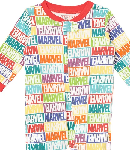 Vista 68 de Amazon Essentials Disney Marvel Star Wars - Pijama unisex de algodón con pies para bebés y niños pequeños, paquete múltiple