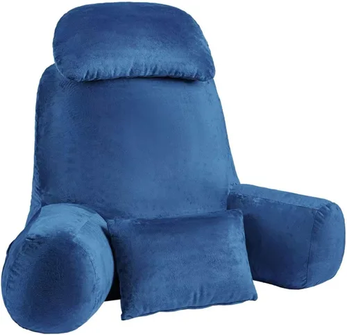 Vista 15 de NOONTIDE Almohada de lectura para adultos sentados en la cama: almohada de espalda extragrande de 32 pulgadas con rollo de cuello desmontable