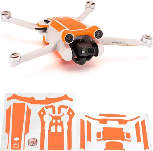 Vista 8 de WRAPGRADE Adhesivos para la piel compatibles con DJI Mini 3 Pro Color de acento (Airforce Silver)