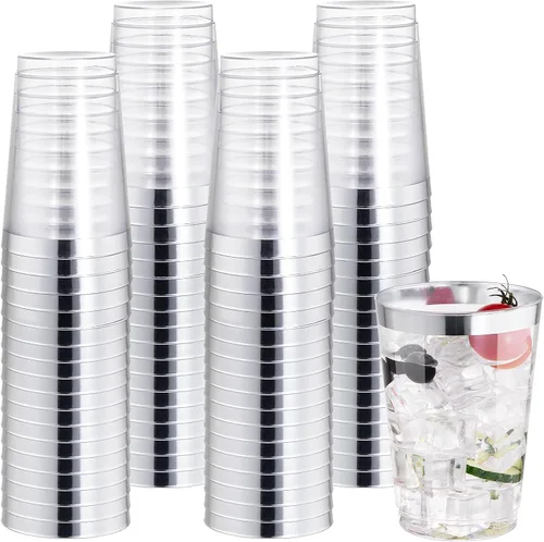 Vista 16 de I00000 Paquete de 100 vasos de plástico dorados de 12 onzas, vasos de 12-oro-100