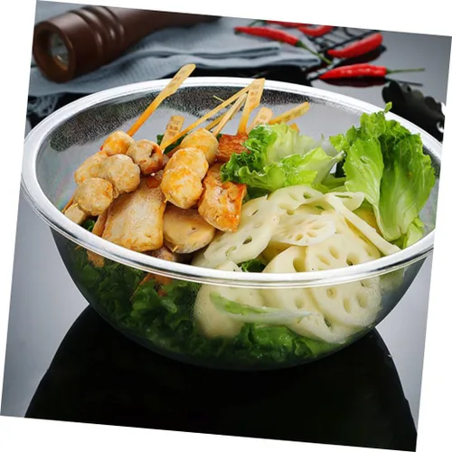 Vista 3 de Recipientes de ensalada para alimentos, vajilla de plástico, recipiente de plástico transparente, cuenco de cocina, cuenco de mezcla, cuenco