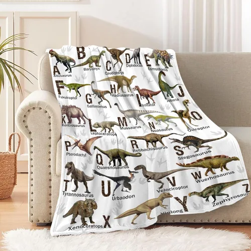Vista 29 de Manta de dinosaurio para regalo, manta de franela ultra suave y acogedora, manta de forro polar ligera y mullida, manta de felpa cálida para sofá