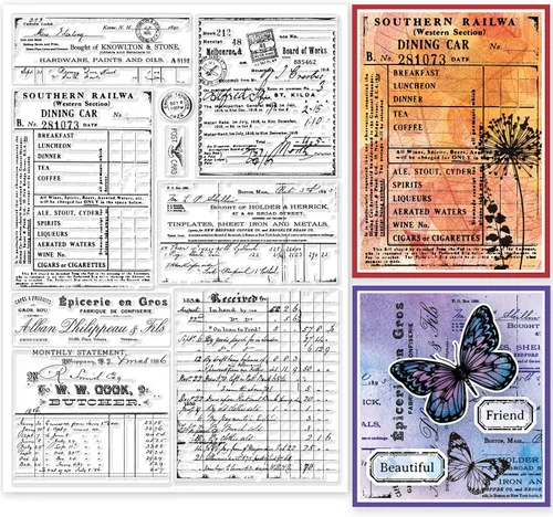 Vista 13 de GLOBLELAND Sellos de goma con marca de correo para tarjetas, sellos transparentes de silicona de gran tamaño de 11.7x8.3 pulgadas para hacer